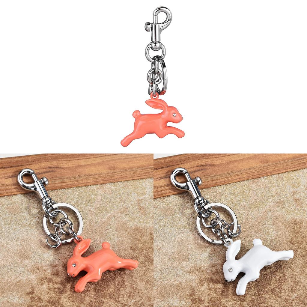 Cute Running Bunny Keychain With Rhinestone Accents For Bag Decoration And Gift Idea