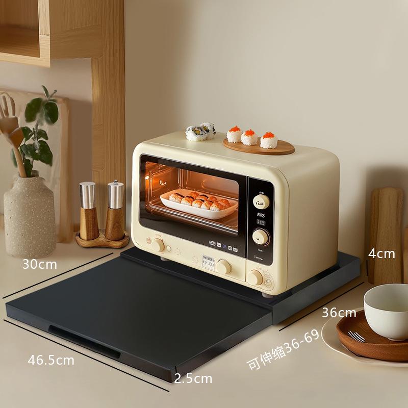 Coffee Machine Storage Rack & Microwave Riser with Dustproof Tea Bag Box