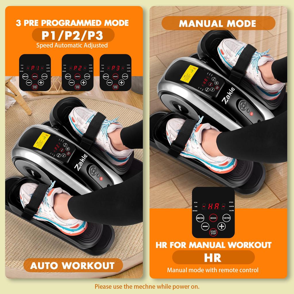 Zakle Elliptical Machine for Electric Elliptical Leg Exerciser with Remote Control 12 Portable Seat Pedal Exerciser as Seen on for Home Office