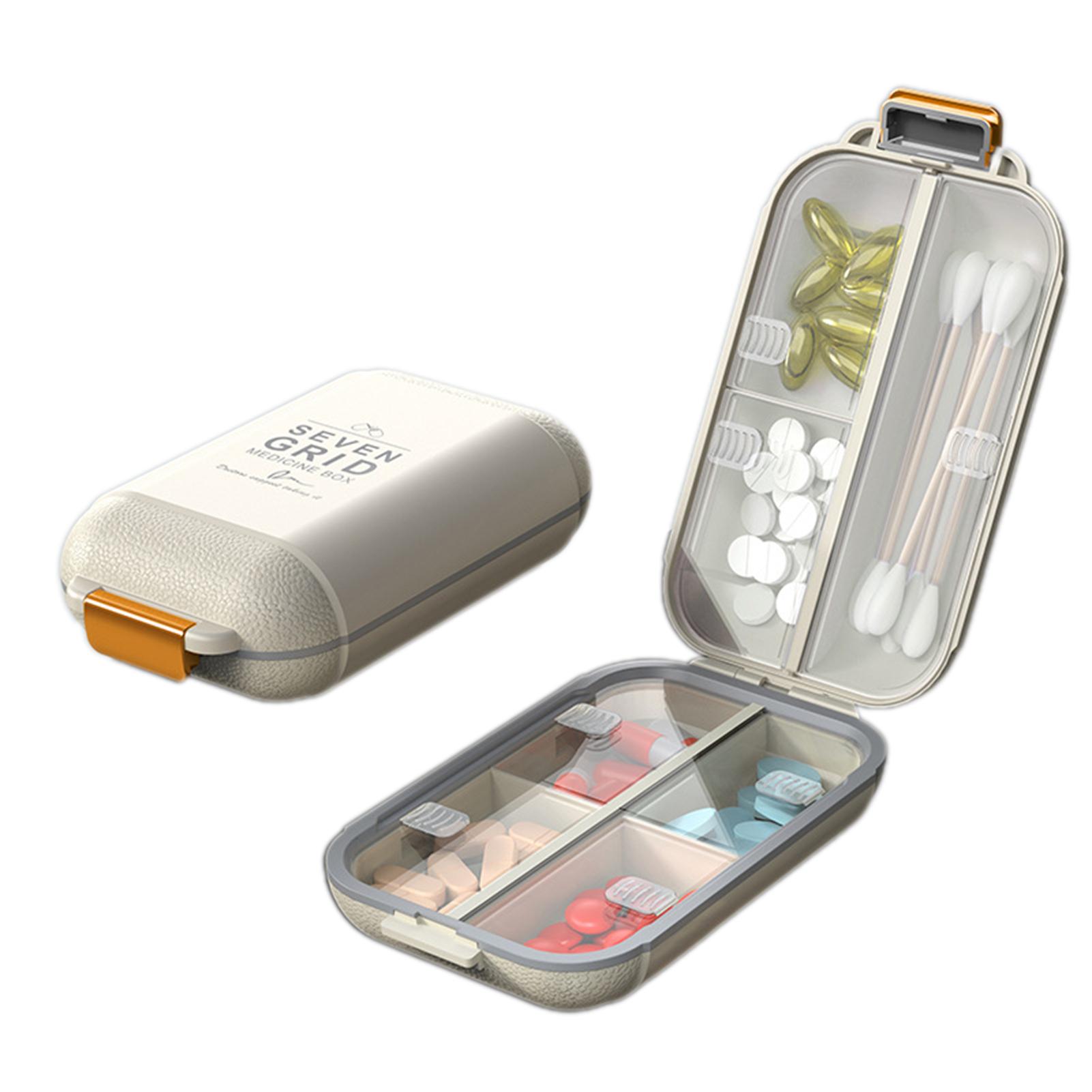 

Портативный 7-секционный герметичный держатель для таблеток, еженедельный органайзер для таблеток, контейнер большой емкости, дозатор таблеток для лекарств для путешествий S