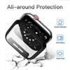 Tempered Glass+cover For Apple Watch 9 8 41mm 45mm 42mm 38mm PC Bumper Screen Protector Case iWatch Series 7 6 5 4 Se 44mm 40mm