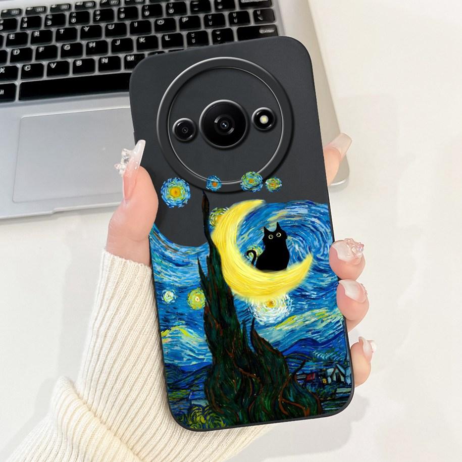 Für Xiaomi Redmi A3 Hülle 2024 Neue Mode Blume Quadratisch Silikon Kameraobjektiv Schutzabdeckung Für Xiaomi Poco C61 RedmiA3 Stoßstange