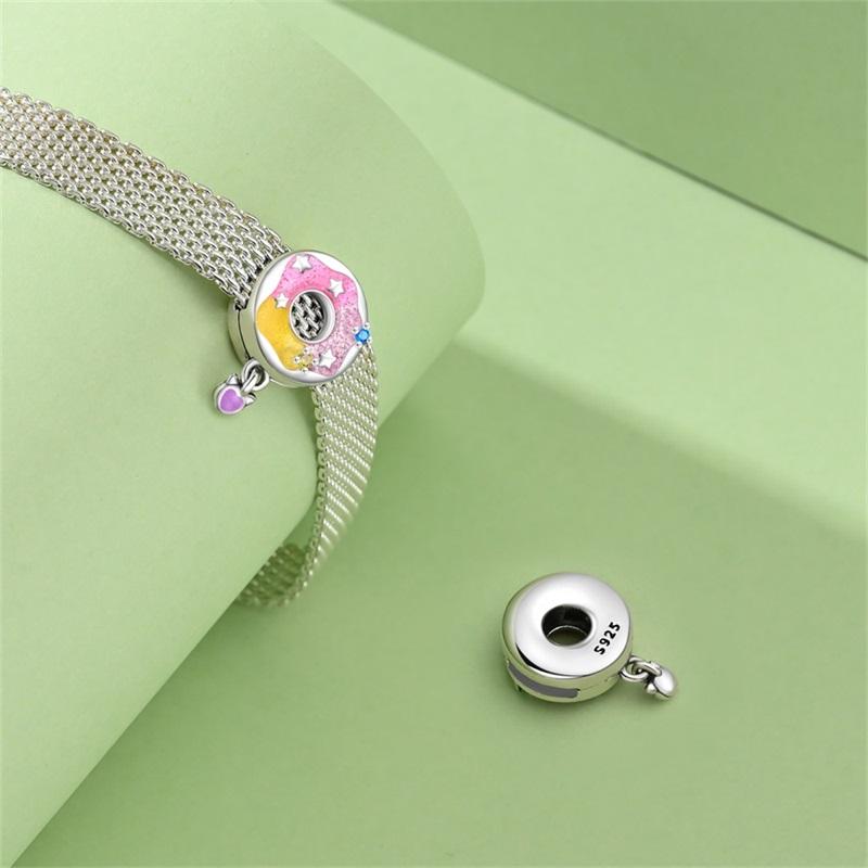 925 Silver Double Lucky Clover Guardian Lotus Flat Beads Fit Qikaola 925 Bracelets Fine DIY Jewelry For Women