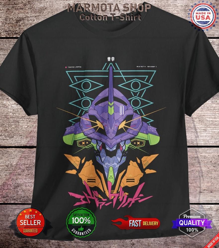 EVA-01 Unit-01 Shirt Neon Genesis Evangelion Anime Tee T-Shirt Shinji Rei Unisex