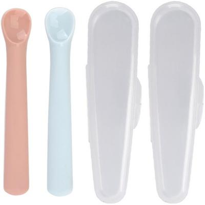 Daily Like Bonbon dětská lžička pro kojence fáze 1 2 ks + sada s pouzdrem, lžička (jahoda, nebesky modrá), 1 set
