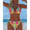 2026 New European and American Printed Bikini Split Swimsuit Women's Thin Lace-up Beach Fashion Swimsuit Suit