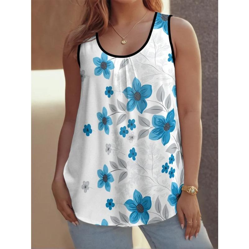 Women's Sleeveless Vest Colorful Pattern Printing Leisure Fashionable Versatile Summer Oversized Vest