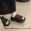 Fashion 2025 New Fashion Platform Women Slippers Shoes Footwear Thick Soled Ladies Wedges Heeled Slippers Shoes Female Slides Sandals