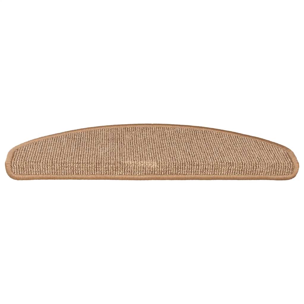 Vidaxl Maty Na Schody 15 Szt. 65X21X4 Cm Jasnobrązowe, Półokrągłe, Duże