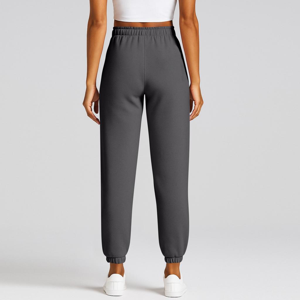 Women's And Men's Sports Pants With Pockets Fashionable Solid Color Elastic High Waisted  Casual Sweatpants Pants