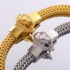 Men Bracelet Lion Decor Hip Hop Style Bracelet Round Smooth