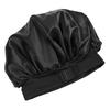 Sleep Bonnet Adjustable Head Wrap Anti Slip Double Layer Hair Bonnet for Long Curly Braided Hair Black with Black Lining