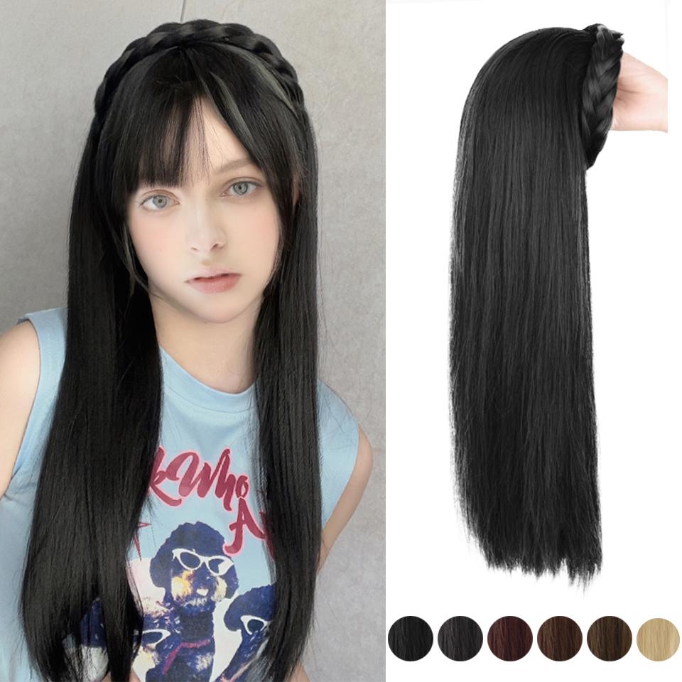 

WTB Synthetic Wig Female Hairband Wig One-piece Increase Hair Half-head Braided Hair Hairband Ripple Long Curly Hair Wig 50CM