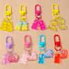 Cute Resin Bear Keychain Love Heart Key Ring Pendant for Car Key Holder Women Girls Handbag Decor DIY Jewelry Gift