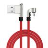 Braided Round Head Dual Elbow Fast Charging Cable for Apple Devices