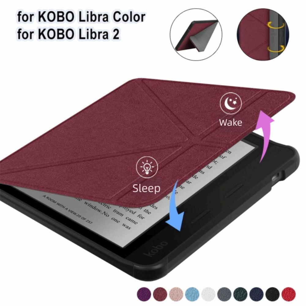 Auto Wake/Sleep E-Reader Case Acrylic Protective Shell Smart Cover for KOBO Libra Color/2