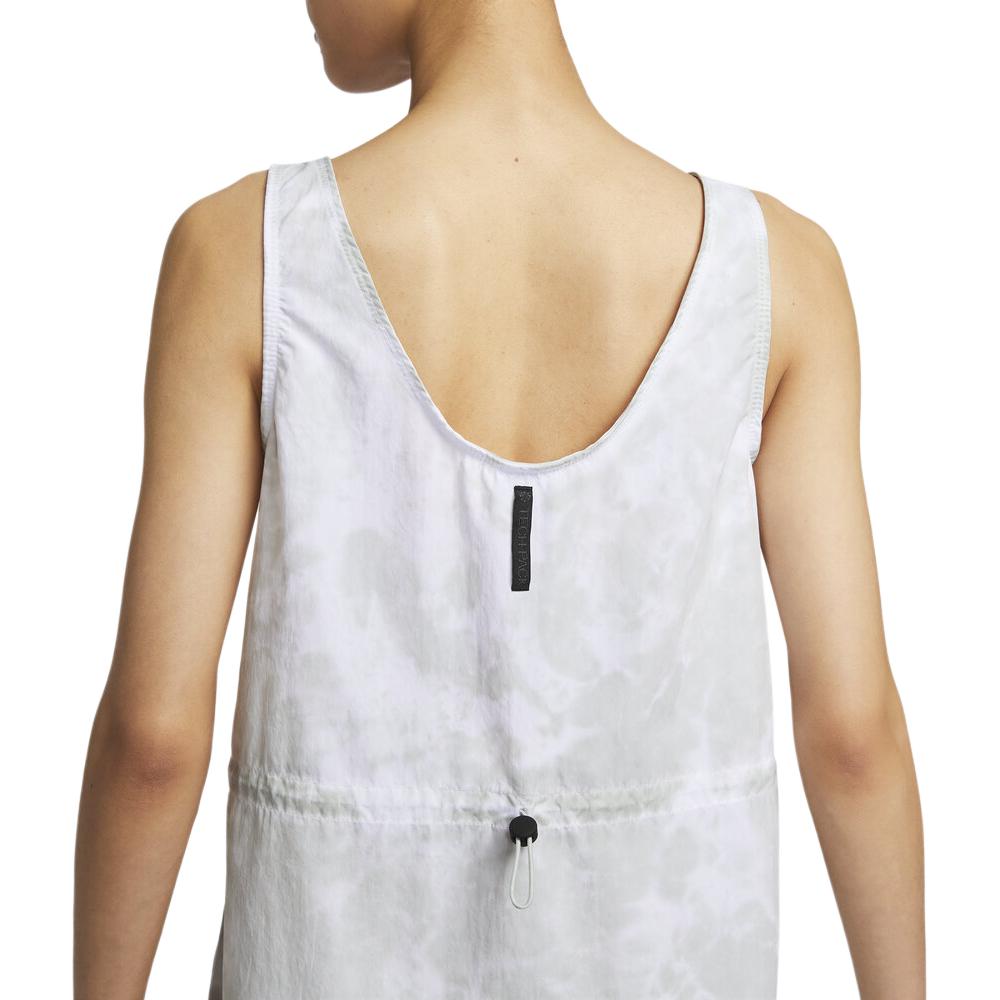 Nike Sportswear Tech Pack Logo Embroidered Tie-Dye Half-Zip Sleeveless Dress Women Dresses Light-Silver DV8486-034