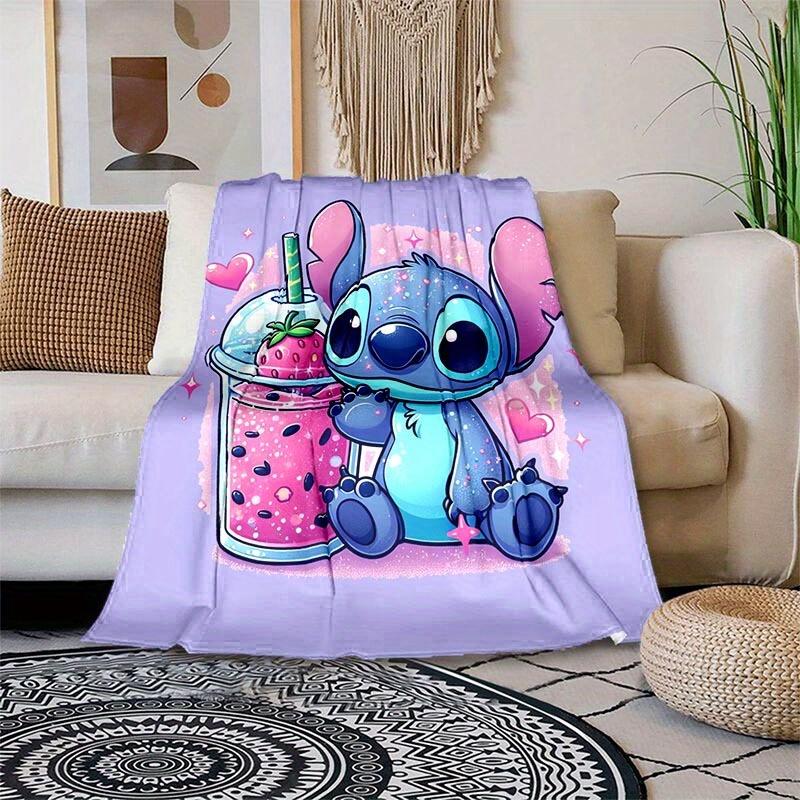 1pc Stitch Printing Blanket - Soft, All-Season Throw for Office Blanket, Personalized Gift with Adorable Cartoon Design