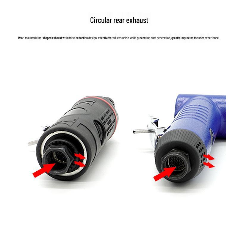 Pneumatic Quick-Change Air Grinder: Right Angle/Straight Shank, Small Engraving/Inner Circle Polisher, 6mm