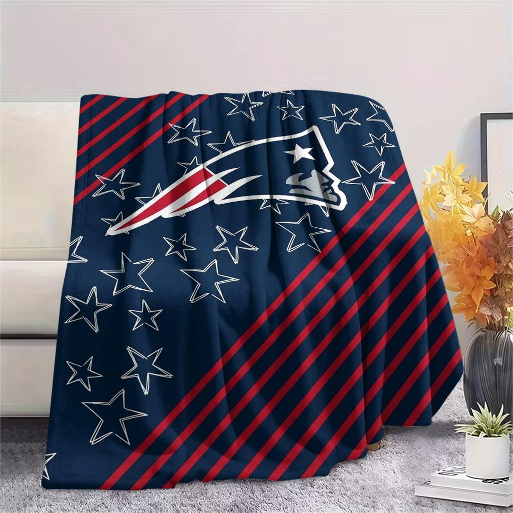 New England Patriots Print Flannel Blanket, High Quality Comfortable for All Seasons, Home Decor, Warmth and Comfort, Perfect for Christmas Gifts