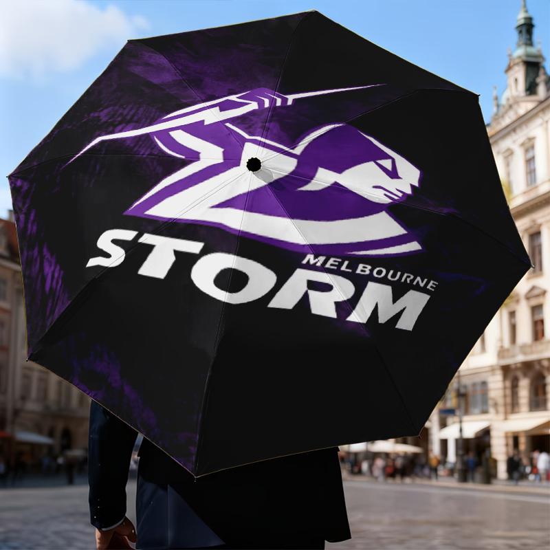 Melbourne Storm Team Umbrella Folding umbrella, automatic umbrella 8-Frame for Travel, camping Use Gift for Halloween Christmas