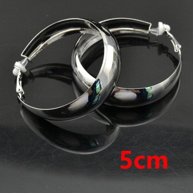 Clip On Earrings Fashionable Jewelry Women Non Pierced Chic Accessories Rose Gold Tone Loop Big Circle Statement Exaggerated Personality Ladies