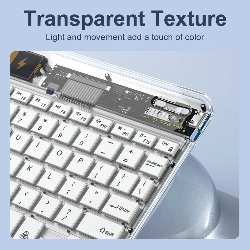 Ultra-Slim Rechargeable Bluetooth Keyboard Multi-Device Stable Connection for iPad iPhone Mac Android Windows-Wireless Keyboard