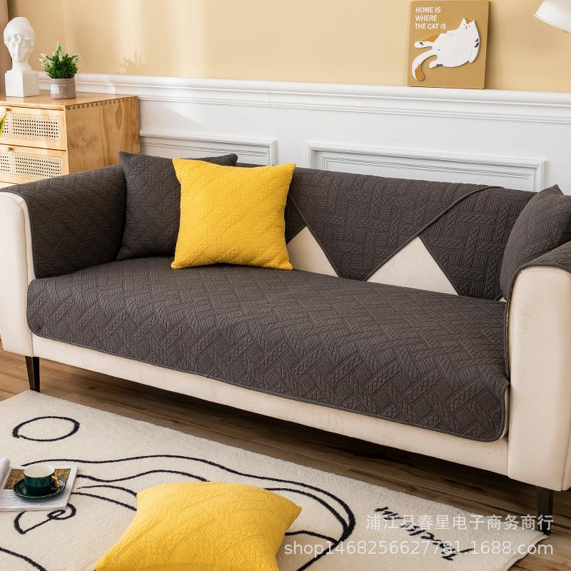 

Скандинавская современная простая диванная подушка из чистого хлопка, универсальный нескользящий серый чехол на четыре сезона, тканевый чехол 70*150