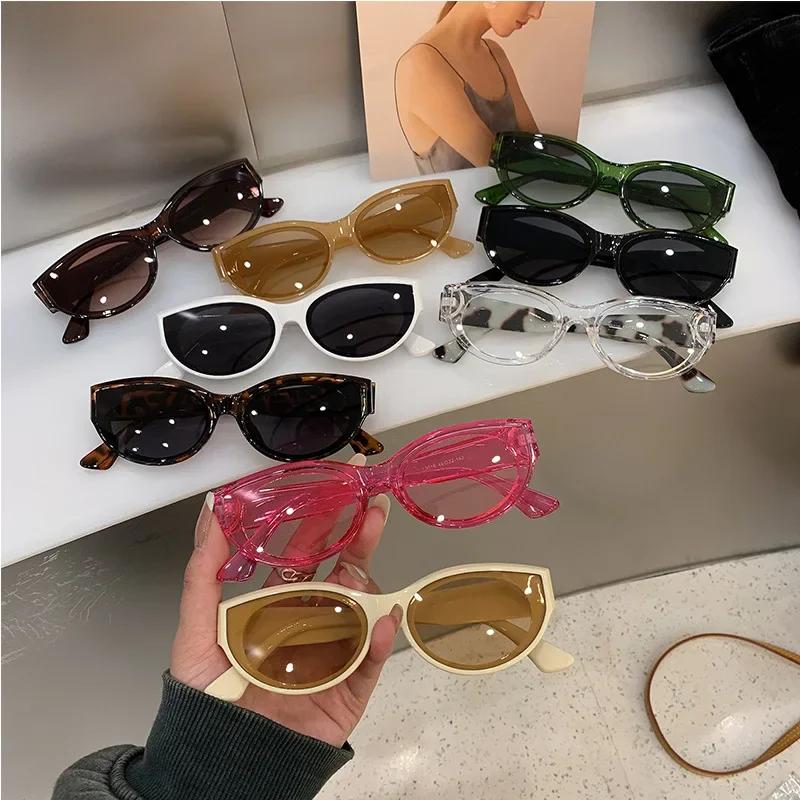 Cat Eye Women New Oval Sunglasses Vintage Fashion Female Shades Glasses Popular Brand Designer Eyewear for Ladies