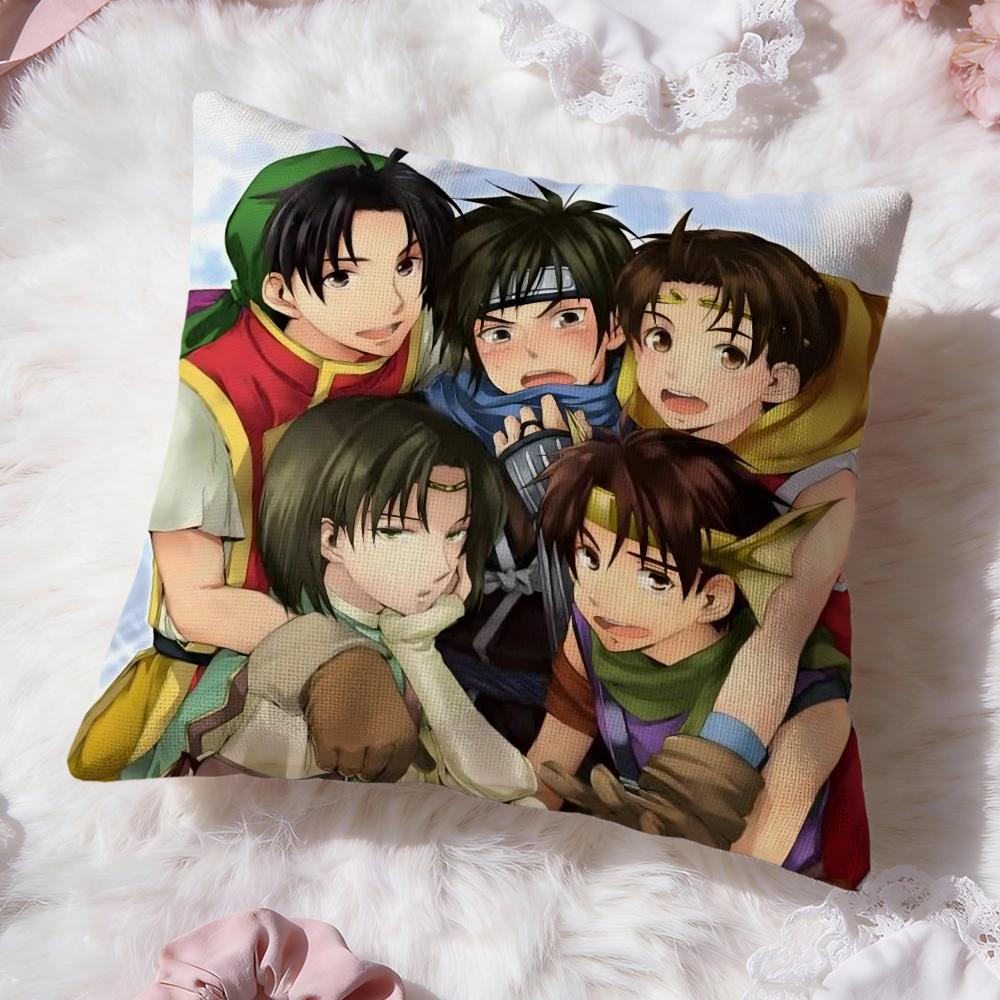 Anime G-Genso S-Suikoden Cushion Cover Premium Comfort Reversible Pillow Cove -Two in One Design for Any Room & Car Interior