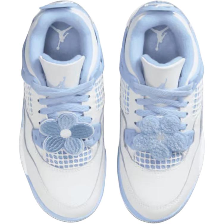 Air Jordan 4 Retro PS Forget Me Not Barnesko Hvite Blåtonet Oliven-Grønn IB8962-100