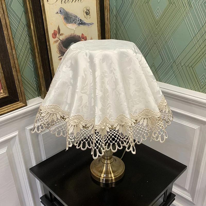 70cm European Style Table Lamp Dust Cover Fabric Tabletop Lamp Shade Embroidered Lace Dust-proof Covers Juicer Rice Cooker Cover