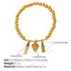 Sweet Wind DIY Ceramic Pearl Pendant Gold Bead Bracelet Stainless Steel Gold Plated Jewelry