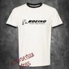 Boeing Aerospace Aviation Samolot Męski Ringer Czarny Rozmiar S do 3XL
