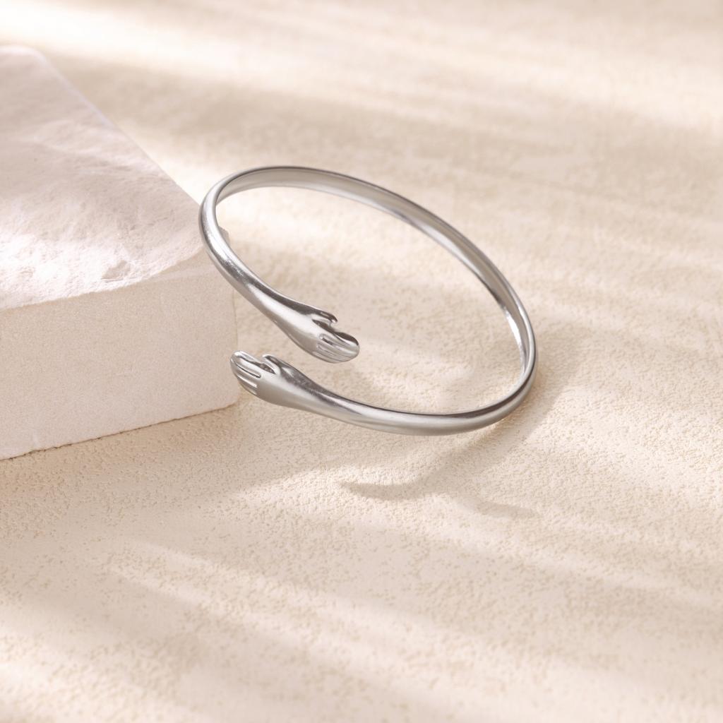 Stainless Steel Bracelet For Women Men Aesthetic Flower Leaf Bangle Opening Gold Color Geometric Bangles Bracelets Femme Jewelry