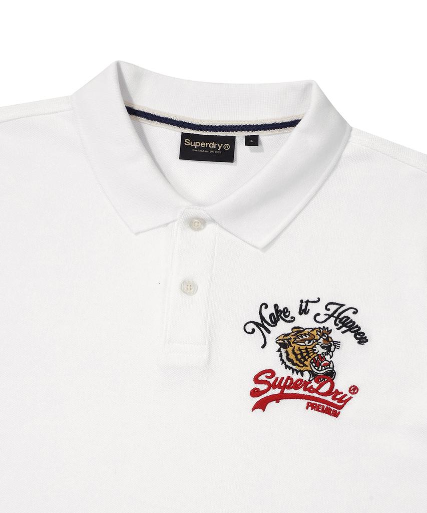 Syupeodeulai Tiger Logo Polo Shirt White