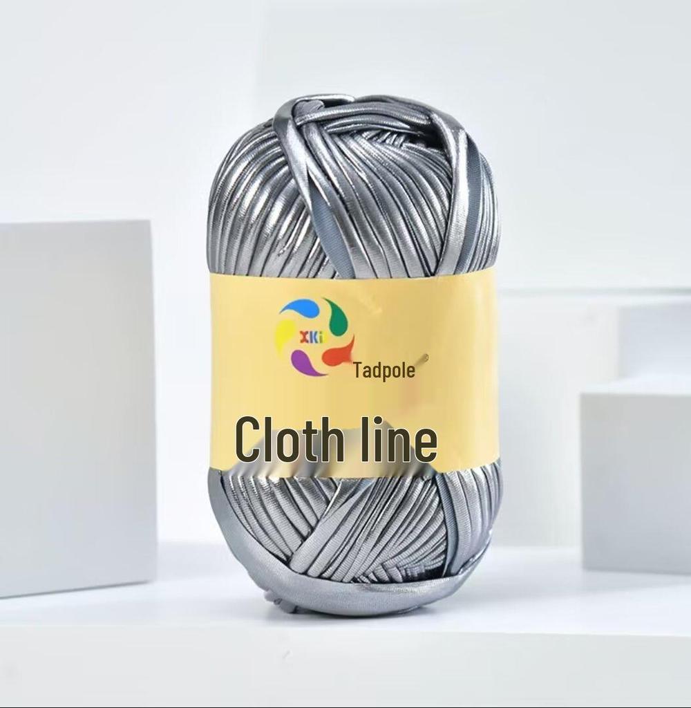 חוט בד מטאלי מבריק בצורת ראשן ליצירה עצמית של תיקים וכובעים ארוגים