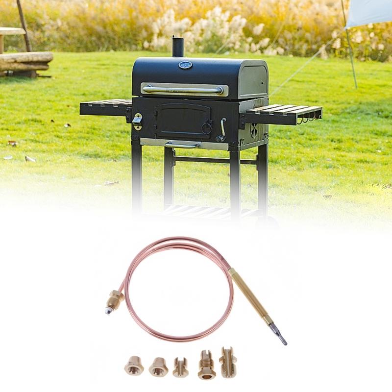 Praktische Messing Gasgrills Thermoelement 150cm Temperaturfühler mit M 9 1 Mutter für Gewerbebrenner