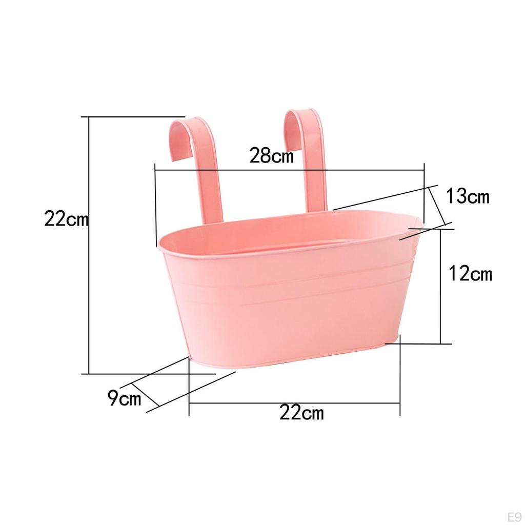 Hängender Blumentopf, Eiseneimer, Pflanzgefäß, abnehmbare Haken, Pflanzenhalter für Balkon, Schlafzimmer