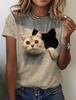 3d Kawaii Cat Printed Pretty Women's Clothing Female Funny Animal Print Short Sleeve T Shirt Girls Harujuku Oversized Tees Tops