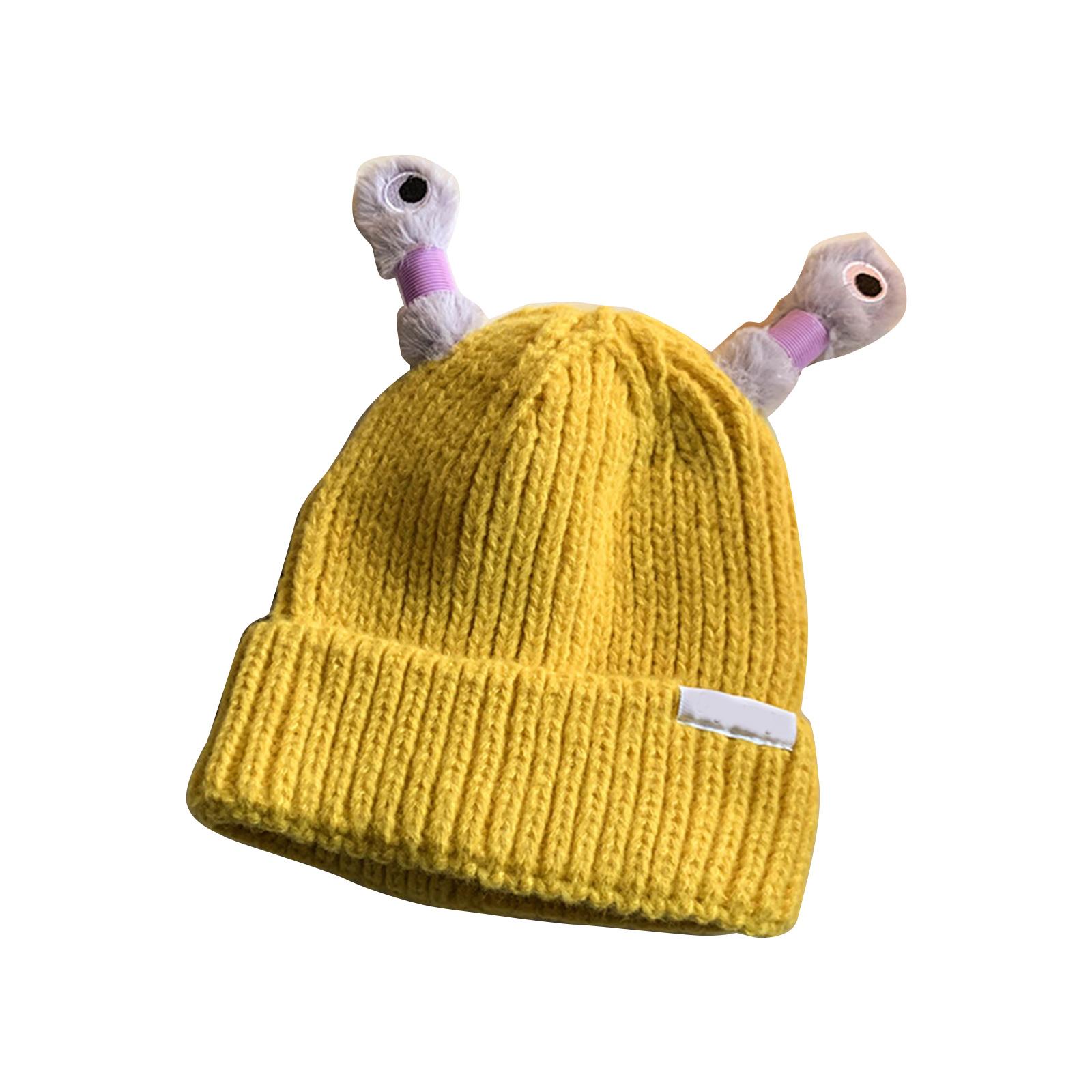 

Мультяшная шапка-череп лягушки для взрослого студента, ручной вязки, светодиодная шапка-бини, вязаная крючком шапка-пуловер для девочки, мальчика, новинка жёлтый