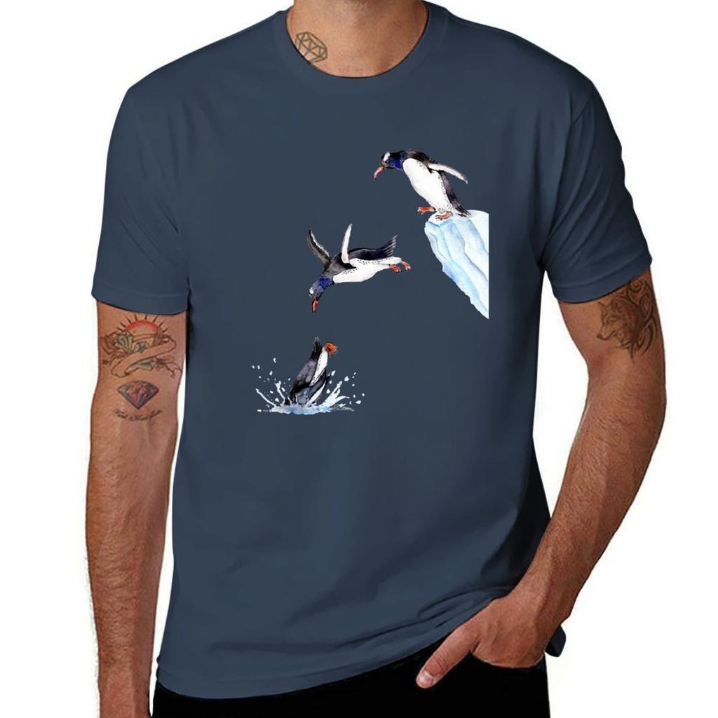 Jumping Penguins Tshirt Antipilling Casual Tshirt