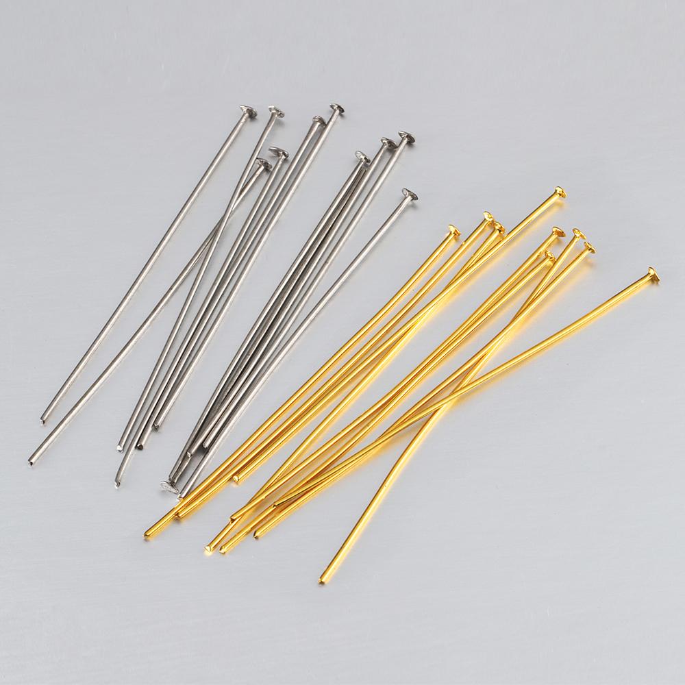 100pcs 50pcs Stainless Steel Headpin DIY Jewelry Accessories Earrings Beading Eye Pin Flat Head Pins For Jewelry Making Supplies