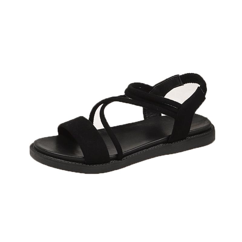 

Fashion Women s Fashion Trend Non-slip Wear Comfortable Soft Soled School Beach Flat Sandals 38 чёрный