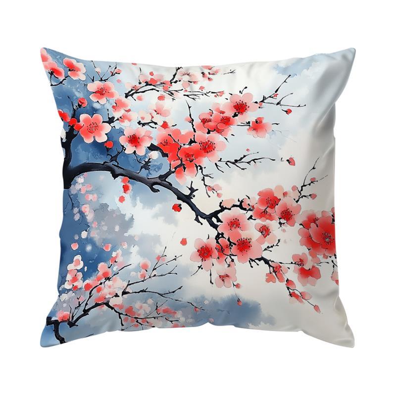 Cherry Blossom Cushions Pillowcase Printed Polyester 45x45cm Throw Pillow Cover Decorative Sofa Cushion Pillowslip Home Decor