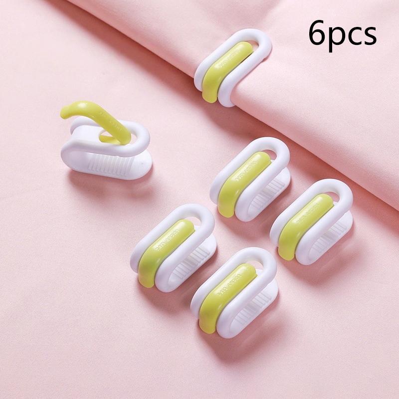 6PCS Anti-slip And Needle-free Mattresses Quilt Holder Bed Accessories Quilt Cover Blanket Clip Tongs Anti-running Clothespin