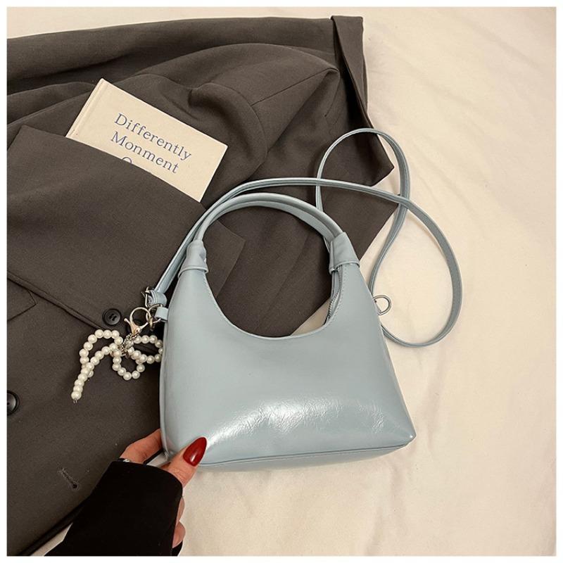 

Новая летняя цепочка нишевая текстура сумочка на плечо сумка-мессенджер популярная универсальная сумка-полумесяц женская no pendant синий