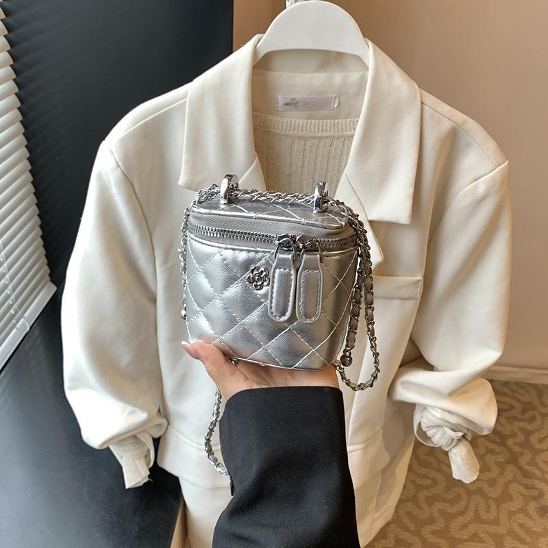 Rhombus chain bag women's new summer niche shoulder messenger bag box bag