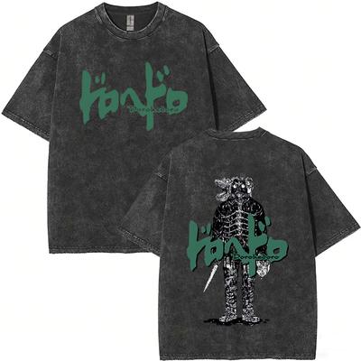 Washed Vintage Anime Dorohedoro Kaiman Graphic T Shirts Men Women Gothic Manga Rock Tshirt Male Oversized Tshirts Streetwear