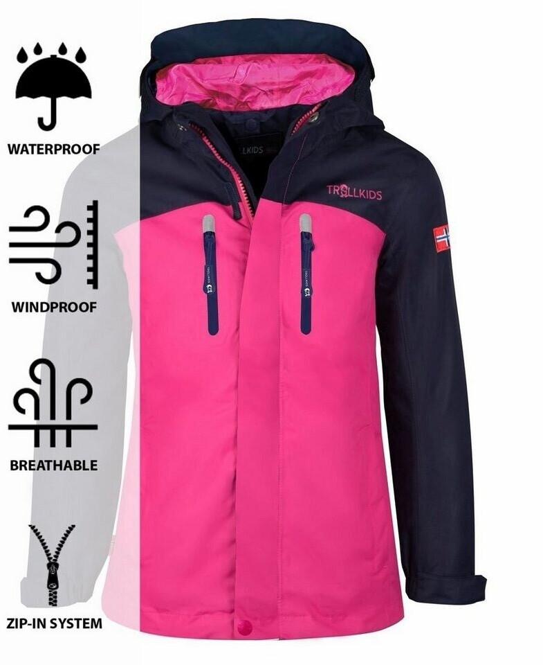 Куртка Trollkids Nusfjord Rainjacket розовая пурпурная